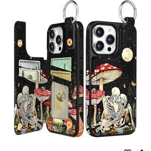 NWT iPhone 14 Pro Max Wallet Case Gothic Dark Romance Card Holder